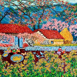 Spring in Ha Giang acrylic on canvas 100 x 120 cm 2022